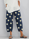 Nukty Pants Women's Casual Pants Summer Print Cut Versatile And Comfortable Loose Pants Beach Pants With Pockets Women