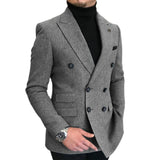 Nukty Formal New Burgundy Red Grey Lapel Tux Men Slim Fit Suits Coat Jacket Custom Made For Wendding Party Woolen cloth