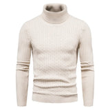 Nukty Autumn Winter Turtleneck Pullovers Warm Solid Color Men's Sweater Slim Pullover Men Knitted Sweaters Bottoming Shirt