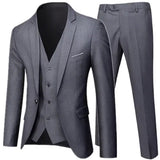 Nukty Business Suit Jacket Coat Blazers Trousers Waistcoat Men Wedding Three Pieces Pants Vest Large Size Professional Dress 3 Pcs Set