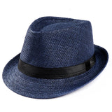 Nukty Unisex Hat Men Women Fedora Trilby Wide Brim Straw Cap Beach Sun Gentleman Adlut