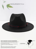 Nukty Autumn and Winter Men and Women's New Large Brimmed Hats, Fashionable Woolen Jazz Hats, English Style Top Hats