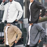 Nukty Autumn Men Cardigan Small Checkered Long-sleeved Coat Shirt Men's Fashion Casual Large Size