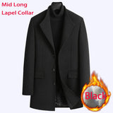 Nukty New Extra Long Wool Trench Coat Male Winter Brand Mens Cashmere Coat Slim Fit Woolen Peacoat Windbreaker Manteau Homme 4XL