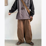 Nukty Japanese Oversize Pant Men Women Spring Autumn Casual Wide-leg Trousers Vintage Simple Straight-leg Baggy Pant Harajuku Unisex