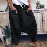 Nukty summer inspo Women's Casual Harem Crotch Pants, Fashionable Lace-up Harem Pants, Women Trousers, Oversized Hip-hop Streetwear Woman