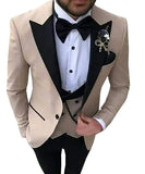 Nukty prom suit Men 3 Pieces Suits For Men Custom Made Groom Groomsmen Tuxedos Wedding Men Suit Terno Masculino(Jacket+Pant+Vest)