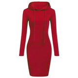 Nukty Ladies Dress Autumn Women Hooded Dresses Hoodies Women Sweatshirts Women Hoodies Dress Tops Ladies Clothing