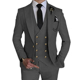 Nukty Fashion New Men Leisure Boutique Business Solid Color Wedding Suit Coat Pants Vest 3 Pcs Set Dress Blazers Jacket Trousers