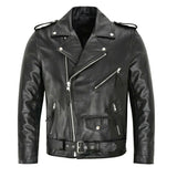 Nukty Men PU Leather Jacket Motorcycle Fashion Slim Fit Leather Coat