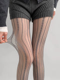 Nukty Summer Women's Silk Stockings Thin Gray Brown Sexy Fishnet Socks Plaid Gothic Cute Style Pantyhose