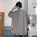 Nukty T-shirts Men Design Casual All-match Patchwork Couple Clothing Teens Streetwear Fashion Ulzzang Summer Baggy Dynamic O-neck Cozy