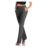 Nukty business casual outfits High Waist Work Pants Ladies Casual Workout Leggings Straight Pants Fat Women's Trousers Spring Summer Commuter Dress Trousers