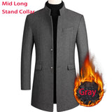 Nukty New Extra Long Wool Trench Coat Male Winter Brand Mens Cashmere Coat Slim Fit Woolen Peacoat Windbreaker Manteau Homme 4XL