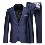 Nukty Men's Business Fashion High Quality Gentleman Black 2 Piece Suit Set / Blazers Coat Jacket Pants Classic Trousers