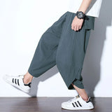 Nukty 5XL Baggy Cotton Harem Pants Men Summer Print Japanese Vintage Solid Men Women Hip Hop Plus Size Wide Leg Pants Pantalon
