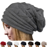 Nukty Winter Knitted Beanies Hat for Women Baggy Slouchy Solid Wool Cap Fashion Outdoor Warm Bonnet Hoods Female Snow Ski Warmer Gorra