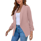 Nukty business casual outfits Summer Black Blazers Women Female Office Lady Nine Quarter Blazer Open Stitch Womens Slim Coats Femme Ladies Notched Tops