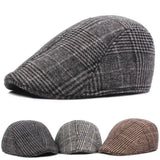 Nukty Vintage Men Baseball Hat British Painters Berets Autumn Winter Gentleman Newsboy Hat Plaid Wool Hat Unisex Driving Cabbie Cap