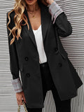 Nukty Long Sleeves Loose Buttoned Pockets Split-Joint Notched Collar Blazer Outerwear