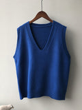 Nukty Simple 9 Colors V-Neck Loose Sleeveless Vest