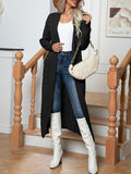 Nukty Long Sleeves Loose Solid Color Split-Joint Cardigan Coats