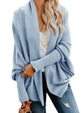 Nukty Casual Batwing Sleeves Loose Solid Color Cardigan Tops