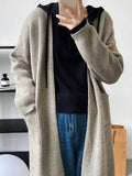 Nukty Casual Loose Solid Color Cardigan Tops