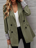 Nukty Long Sleeves Loose Buttoned Pockets Split-Joint Notched Collar Blazer Outerwear