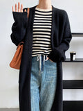 Nukty Casual Loose Solid Color Cardigan Tops