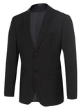 Nukty [Solid Single Breasted Blazer Jacket] Men's Solid Single Breasted Blazer Jacket, Lapel Collar Slim Fit Leisure Party Dress Coat, Old Money Style