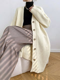 Nukty Urban Loose Solid Color Thick Thread Knitting Cardigan Coats