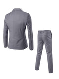 Nukty 2pcs Men's Suit Fashion Set Jacket Suit and Trousers Elegant Business Casual Banquet Party