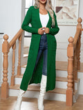 Nukty Long Sleeves Loose Solid Color Split-Joint Cardigan Coats