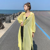 Nukty Women Blouse Sun Protection Fashion Long Lantern Sleeve Outerwear Sheer All-match Thin Beach Street Comfort Korean Style Leisure