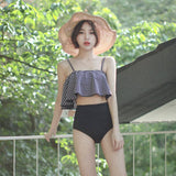 Korea Style Sexy Off Shoulder One Piece Swimsuit Women Sexy Bandage Bodysuit Monokini High Waist Swimwear Bathing Suit Beachwear