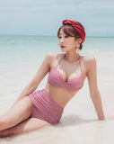 Korea Style Sexy Off Shoulder One Piece Swimsuit Women Sexy Bandage Bodysuit Monokini High Waist Swimwear Bathing Suit Beachwear