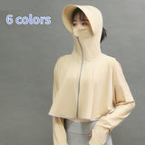 Nukty Sun-proof Jackets Zipper Hooded Summer Outerwear High-quality Korean Style Candy Colors Long Sleeve Female Lady All-match Coats