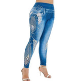 Nukty Women High Waist Pants Jeans 3D Printed Leggings Slimming Leggings Wear Lady Fashion Jean Femme Pant