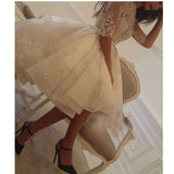 Fashion Ivory Short Prom Dress Lace Applique Beads Half Sleeve Knee Length Dubai Arabic Short Cocktail Dress Party Gowns