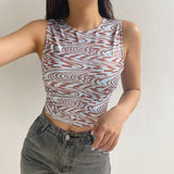 Lace Y2k Crop Tops For Women See-through E Girl Sexy Camisole Bodycon Sleeveless 90s Aesthetic Tops Cyber Y2k Streetwear Women