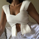 Sleeveless Knitted Crop Sweater Women Sexy Summer Fashion Vest Casual Jumper Crop Tank Top Female Pullover Y2K Women's Vest