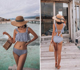 Korea Style Sexy Off Shoulder One Piece Swimsuit Women Sexy Bandage Bodysuit Monokini High Waist Swimwear Bathing Suit Beachwear