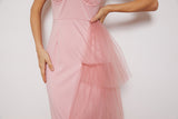 Nukty Simple Black Pink Soft Tulle Evening Party Dress Sweetheart Sleeveless Tea Length Formal Prom Night Gowns Dresse