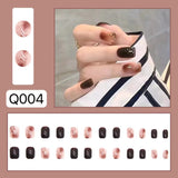 24pcs Wearable Pink Press On Fake Nails Tips With Glue false nails design Butterfly Lovely Girl false nails With Wearing Tools