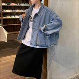 Nukty Basic Jackets Women Spring Chic Denim Harajuku Baggy Youth Female Short Outwear Korean Tassel All-match Preppy Girl Streetwear