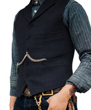 Nukty Men's Suit Vest Brown Wool Tweed Business Waistcoat Jacket Casual Slim Fit Gilet Homme Vests For Groosmen Man Wedding