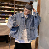 Nukty Basic Jackets Women Spring Chic Denim Harajuku Baggy Youth Female Short Outwear Korean Tassel All-match Preppy Girl Streetwear