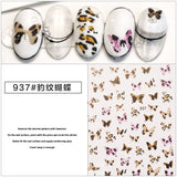 Black White Butterfly 3D Nails Sticker Geometry Decals Flower Gold DIY Decals Designs For Nail Art Manicures Decorations Salon