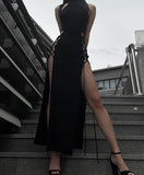 Nukty Elegant Black Sleeveless Bandage Sexy Dress for Women Club Party Backless Tank Dresses Skinny Fashion Summer Dresses